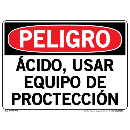 Vestil Vinyl Label Sign, 10-1/2" Height, 14-1/2" Width, Vinyl Label, Rectangle, Spanish SI-D-52-C-LB-011-S